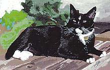 Slate painting of Jack by Mari Bell